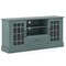 Green Farmhouse TV Stand 62” Media Console with 2 Cabinets, 2 Open Shelves & 1 Drawer, MDF & Glass Frame